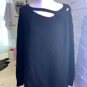 Altar’d state- black distressed sweater- Medium